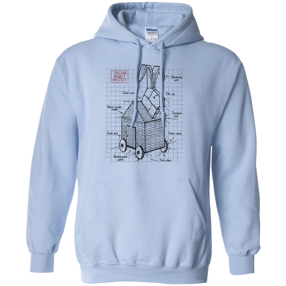 Sweatshirts Light Blue / S Trojan Rabbit Plan Pullover Hoodie