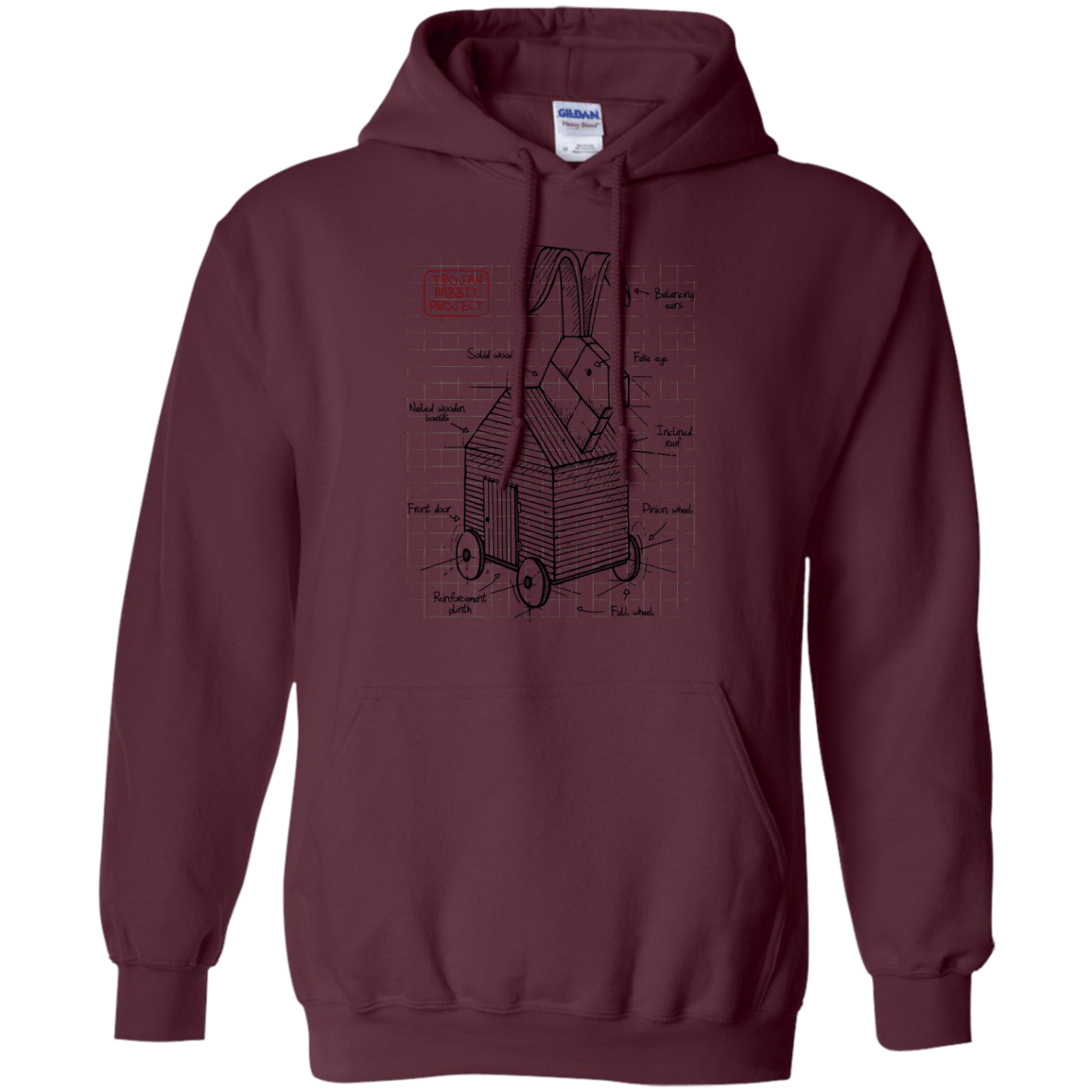 Sweatshirts Maroon / S Trojan Rabbit Plan Pullover Hoodie