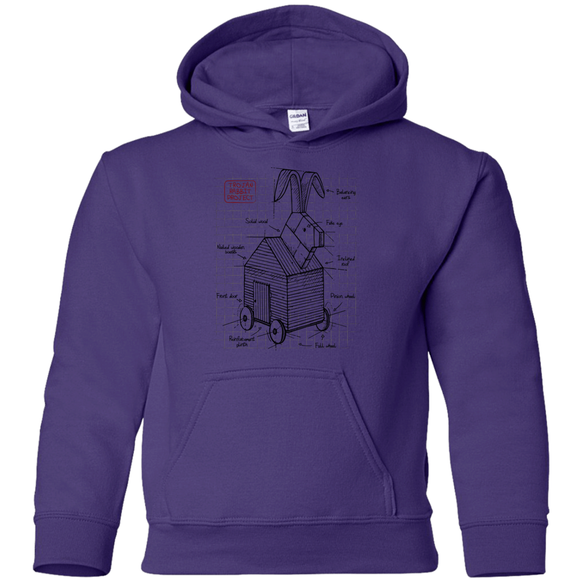 Sweatshirts Purple / YS Trojan Rabbit Plan Youth Hoodie