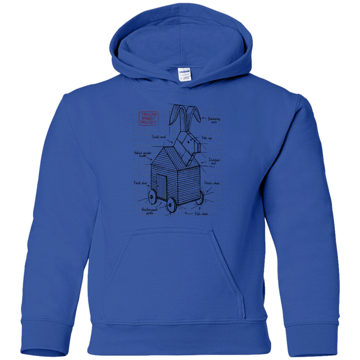 Sweatshirts Royal / YS Trojan Rabbit Plan Youth Hoodie