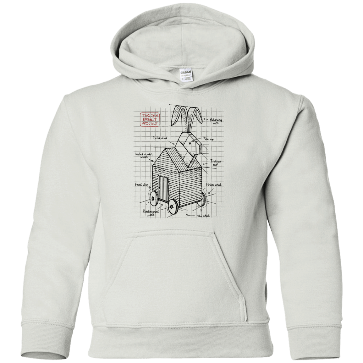 Sweatshirts White / YS Trojan Rabbit Plan Youth Hoodie