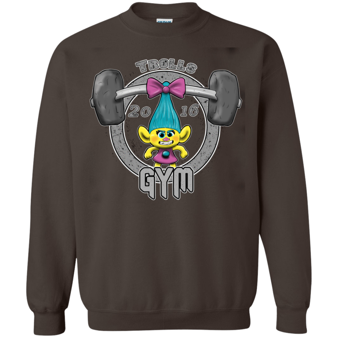 Sweatshirts Dark Chocolate / S Trolls Gym Crewneck Sweatshirt