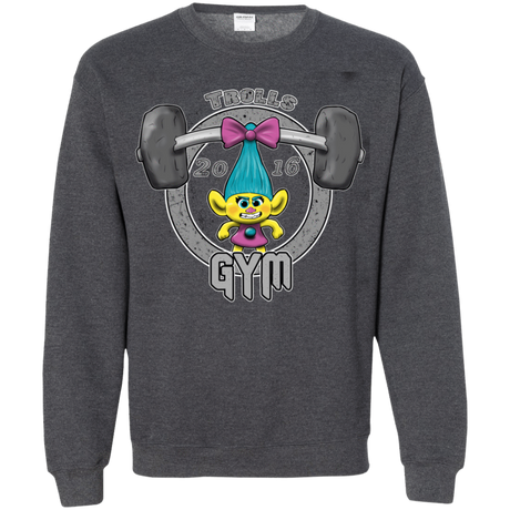 Sweatshirts Dark Heather / S Trolls Gym Crewneck Sweatshirt