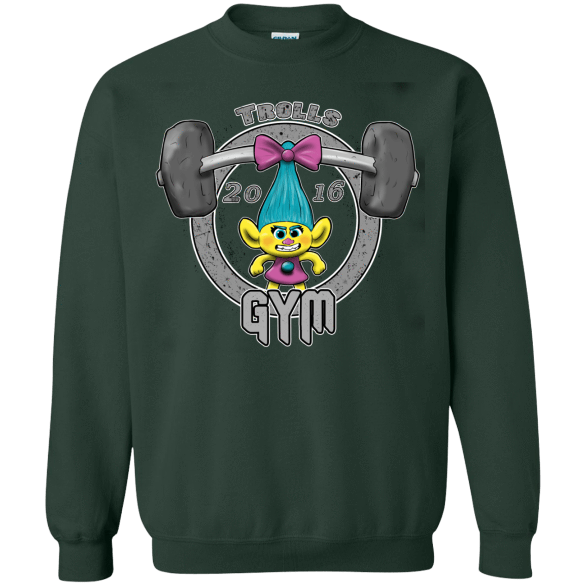 Sweatshirts Forest Green / S Trolls Gym Crewneck Sweatshirt