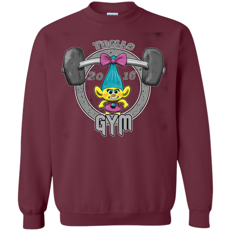 Sweatshirts Maroon / S Trolls Gym Crewneck Sweatshirt