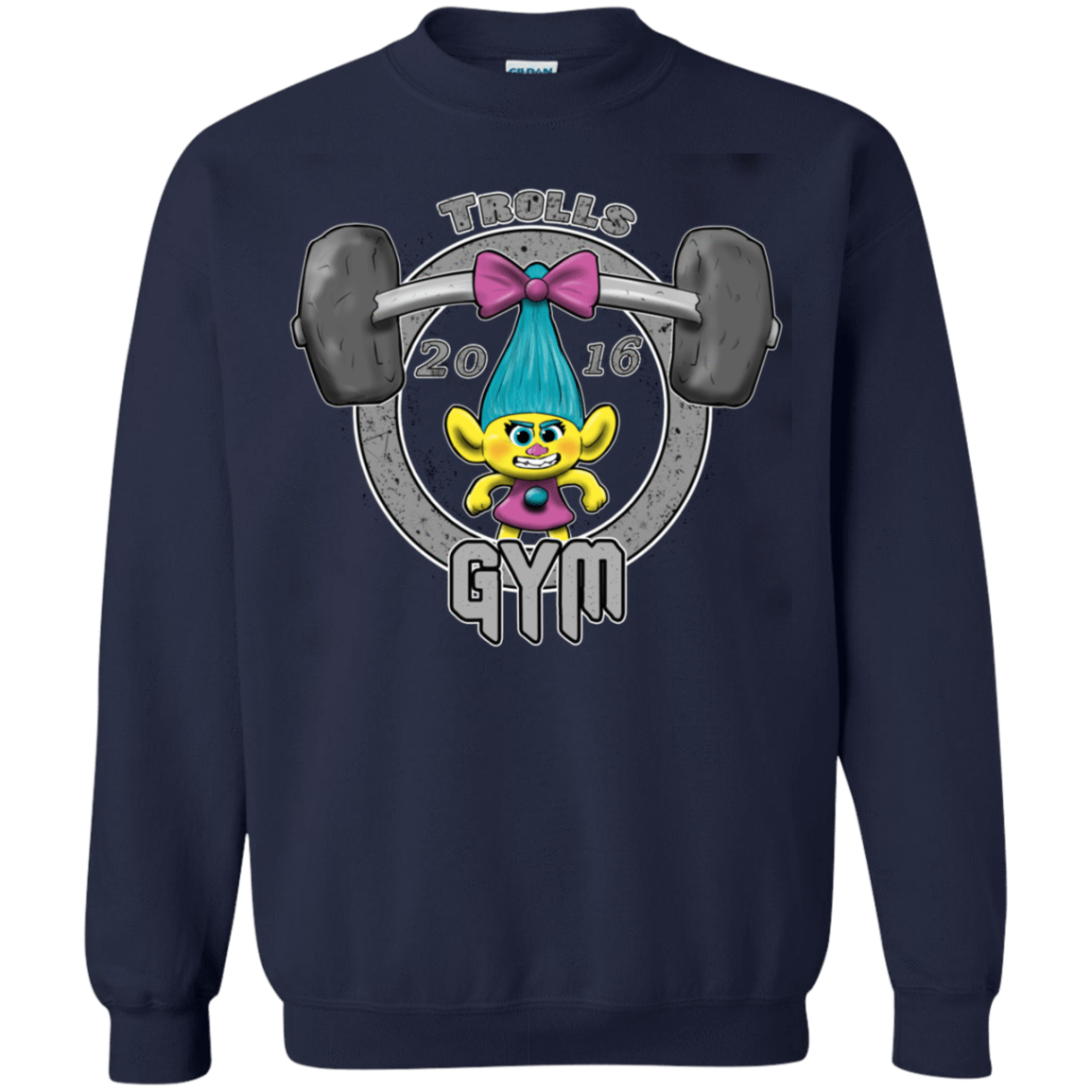 Sweatshirts Navy / S Trolls Gym Crewneck Sweatshirt