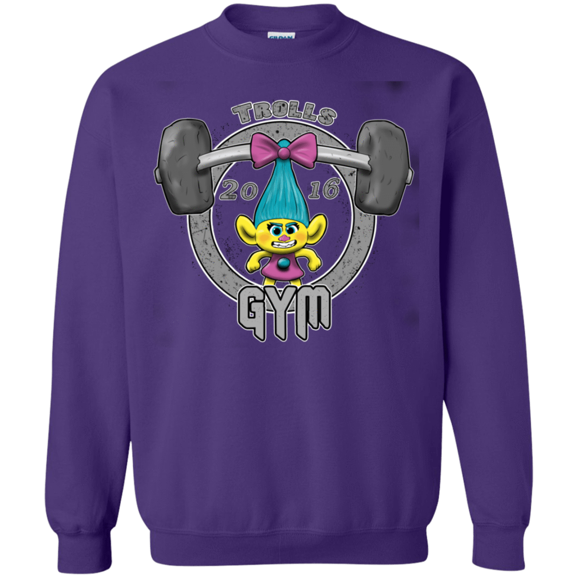 Sweatshirts Purple / S Trolls Gym Crewneck Sweatshirt