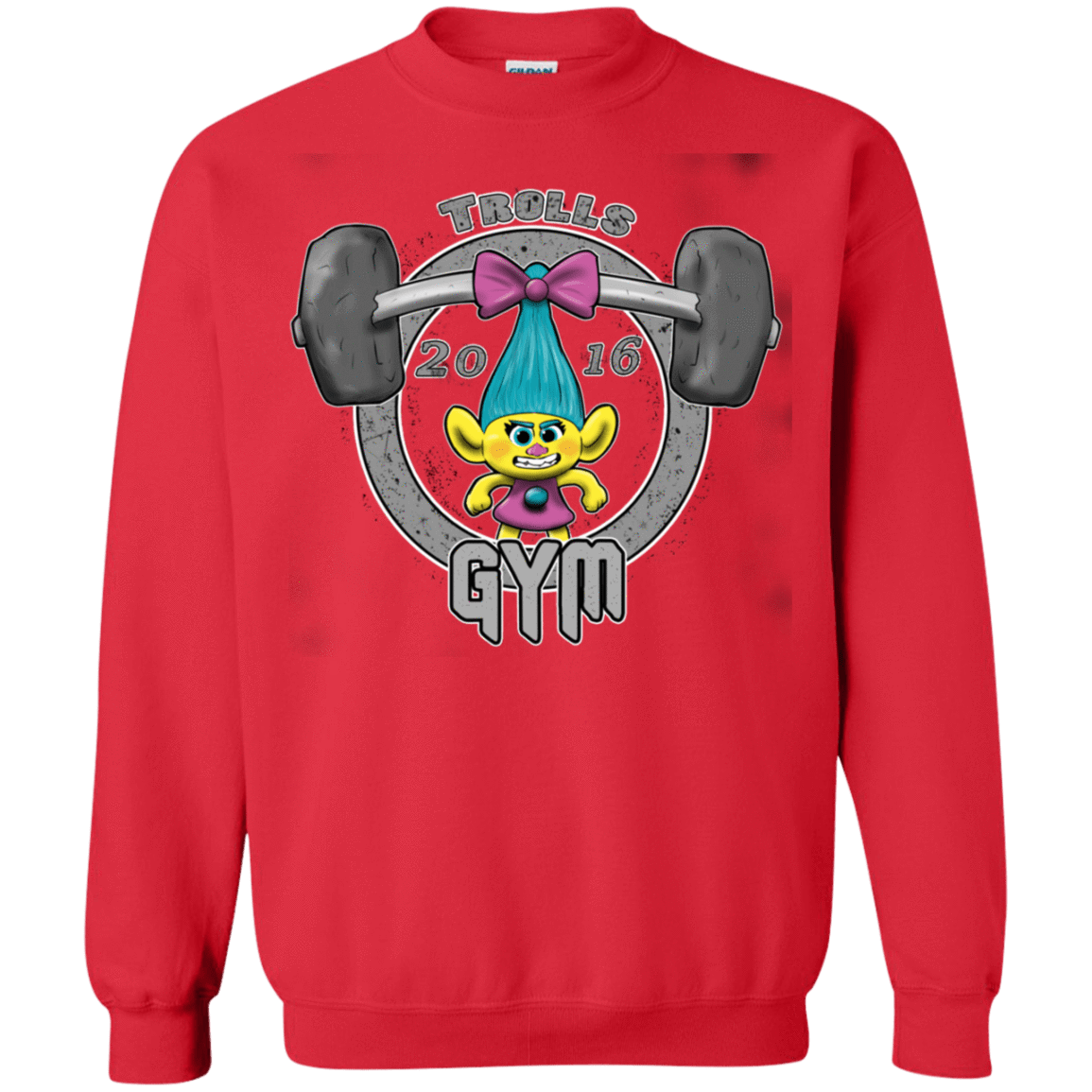 Sweatshirts Red / S Trolls Gym Crewneck Sweatshirt