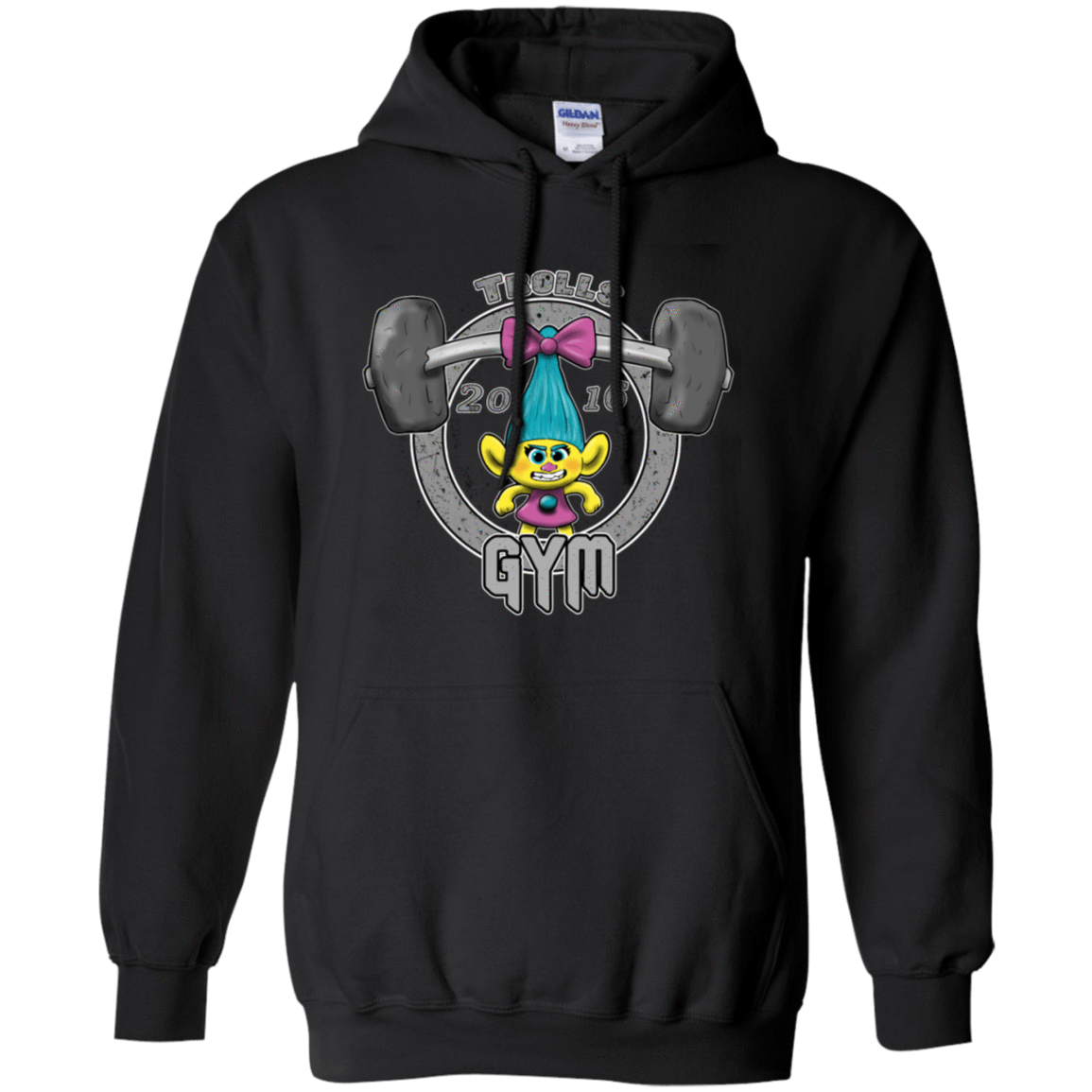 Sweatshirts Black / S Trolls Gym Pullover Hoodie