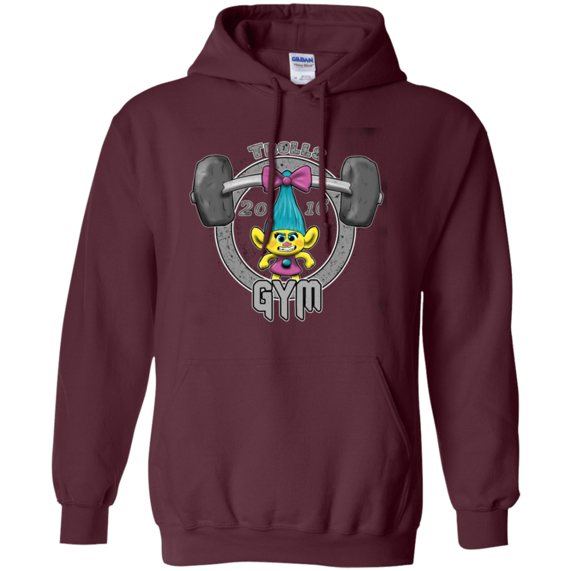 Sweatshirts Maroon / S Trolls Gym Pullover Hoodie