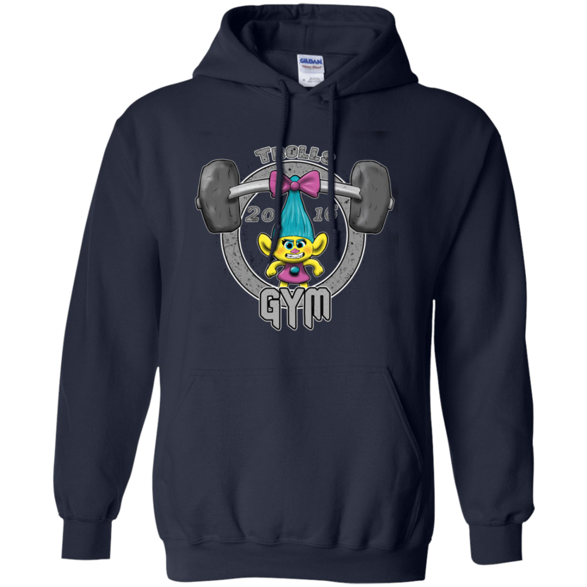 Sweatshirts Navy / S Trolls Gym Pullover Hoodie