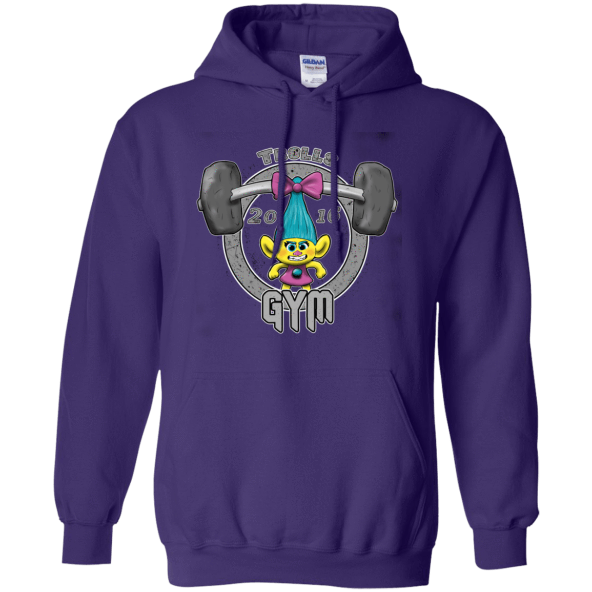 Sweatshirts Purple / S Trolls Gym Pullover Hoodie