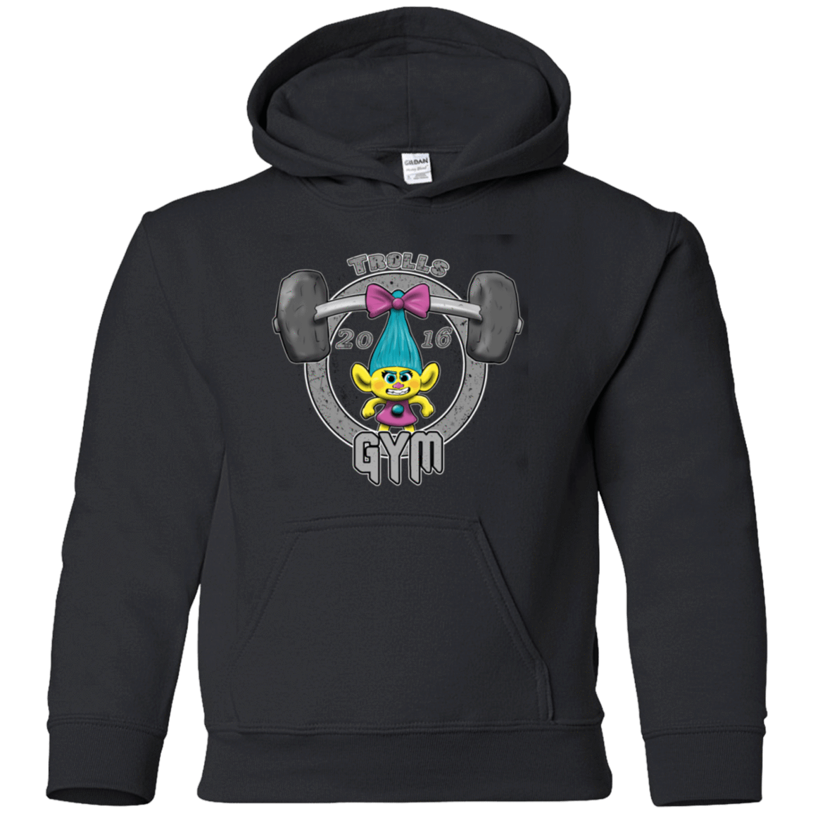 Sweatshirts Black / YS Trolls Gym Youth Hoodie