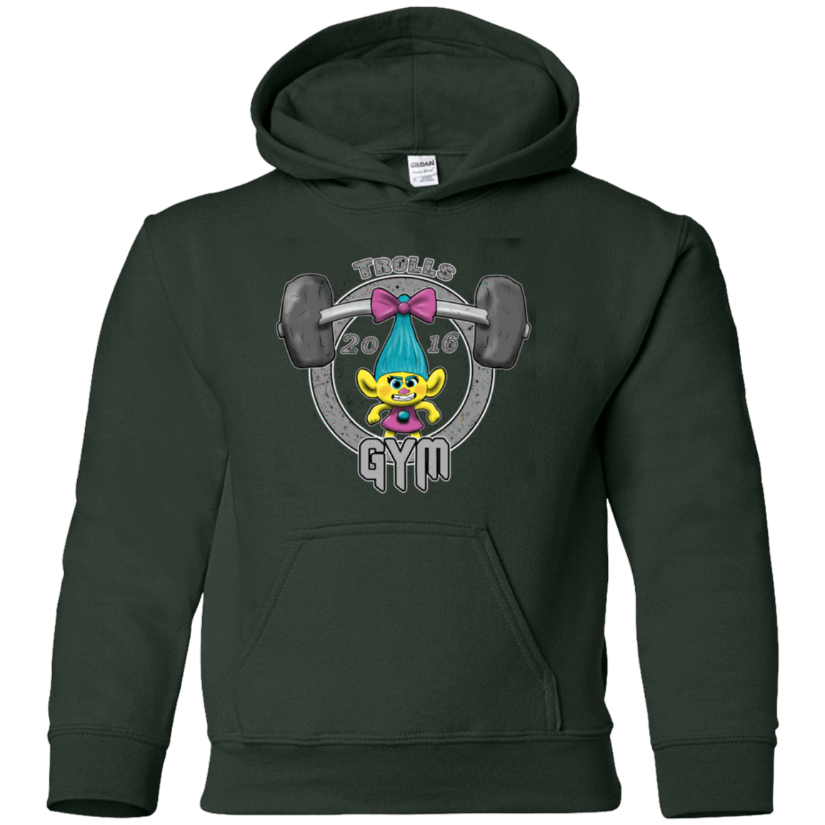 Sweatshirts Forest Green / YS Trolls Gym Youth Hoodie