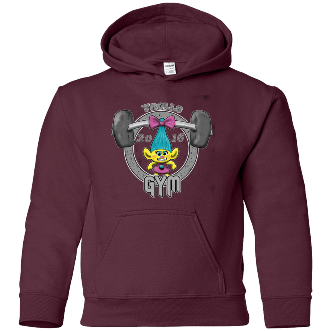 Sweatshirts Maroon / YS Trolls Gym Youth Hoodie