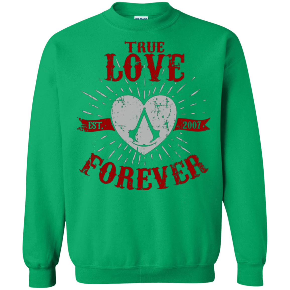 Sweatshirts Irish Green / Small True Love Forever Assasin Crewneck Sweatshirt