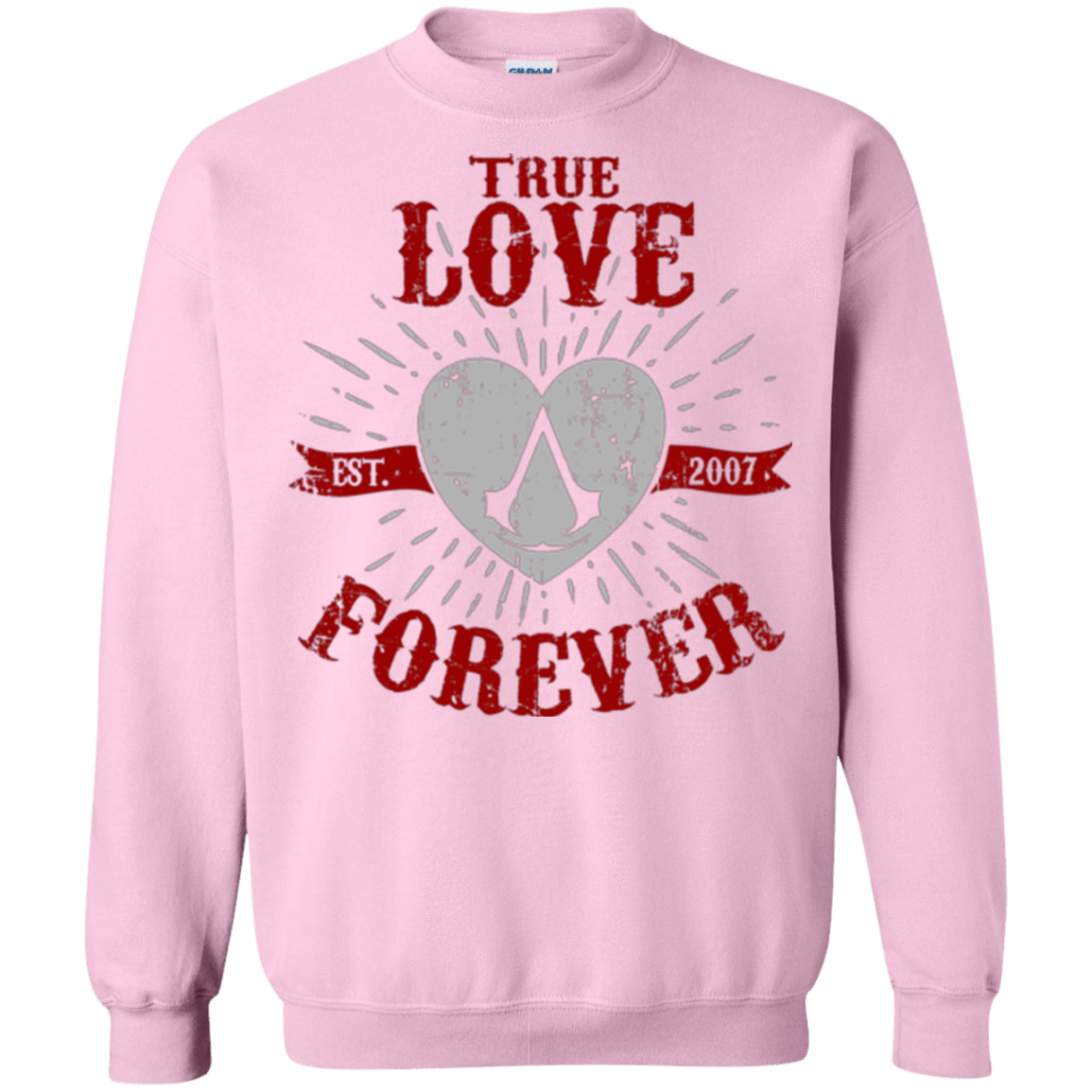 Sweatshirts Light Pink / Small True Love Forever Assasin Crewneck Sweatshirt