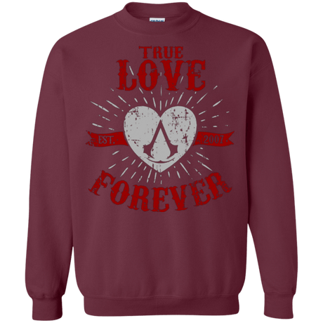 Sweatshirts Maroon / Small True Love Forever Assasin Crewneck Sweatshirt