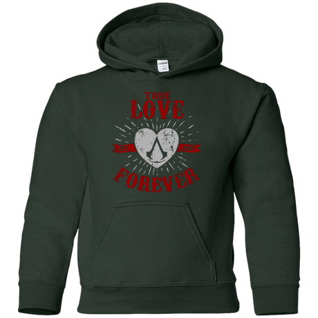 Sweatshirts Forest Green / YS True Love Forever Assasin Youth Hoodie