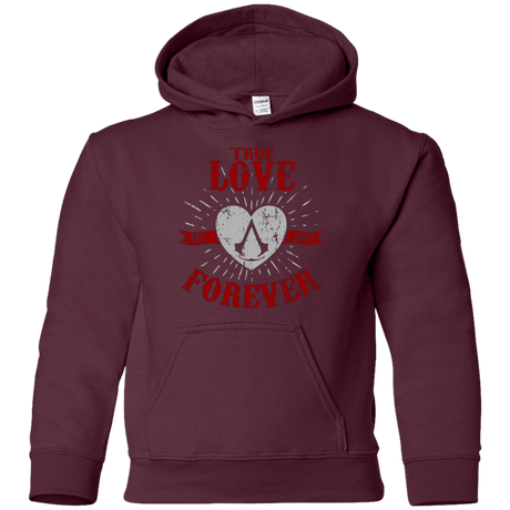 Sweatshirts Maroon / YS True Love Forever Assasin Youth Hoodie