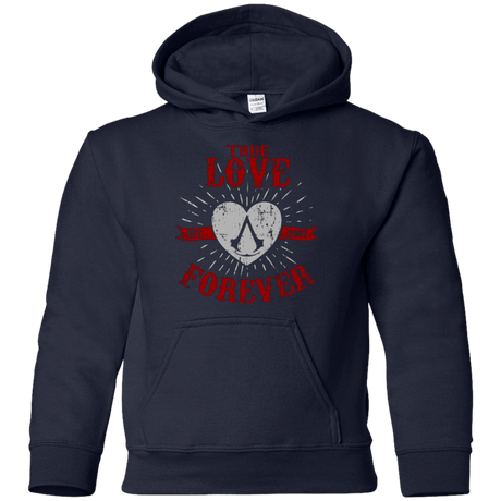 Sweatshirts Navy / YS True Love Forever Assasin Youth Hoodie