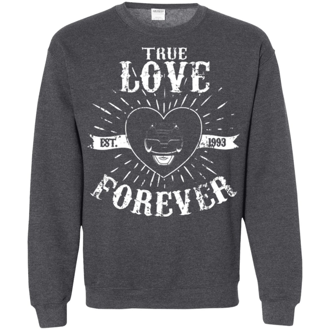 Sweatshirts Dark Heather / Small True Love Forever Black Crewneck Sweatshirt