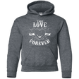 Sweatshirts Dark Heather / YS True Love Forever Black Youth Hoodie