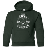 Sweatshirts Forest Green / YS True Love Forever Black Youth Hoodie