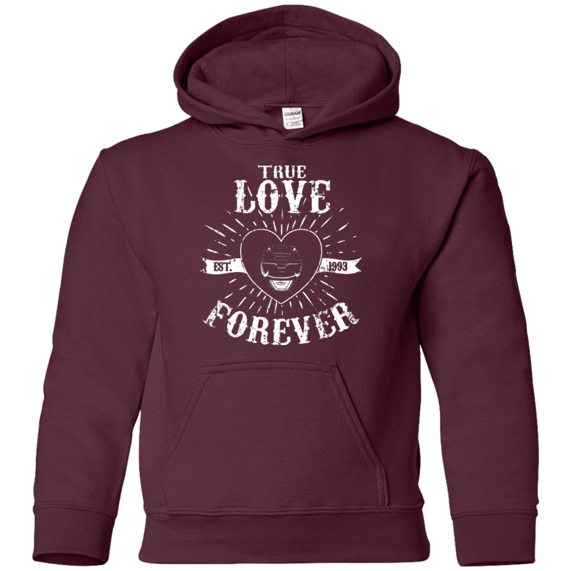 Sweatshirts Maroon / YS True Love Forever Black Youth Hoodie