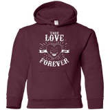 Sweatshirts Maroon / YS True Love Forever Black Youth Hoodie