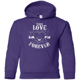 Sweatshirts Purple / YS True Love Forever Black Youth Hoodie