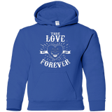 Sweatshirts Royal / YS True Love Forever Black Youth Hoodie
