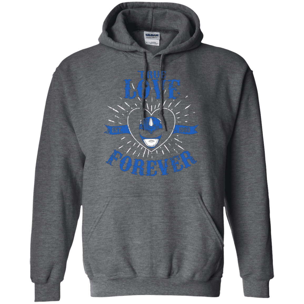 Sweatshirts Dark Heather / Small True Love Forever Blue Pullover Hoodie