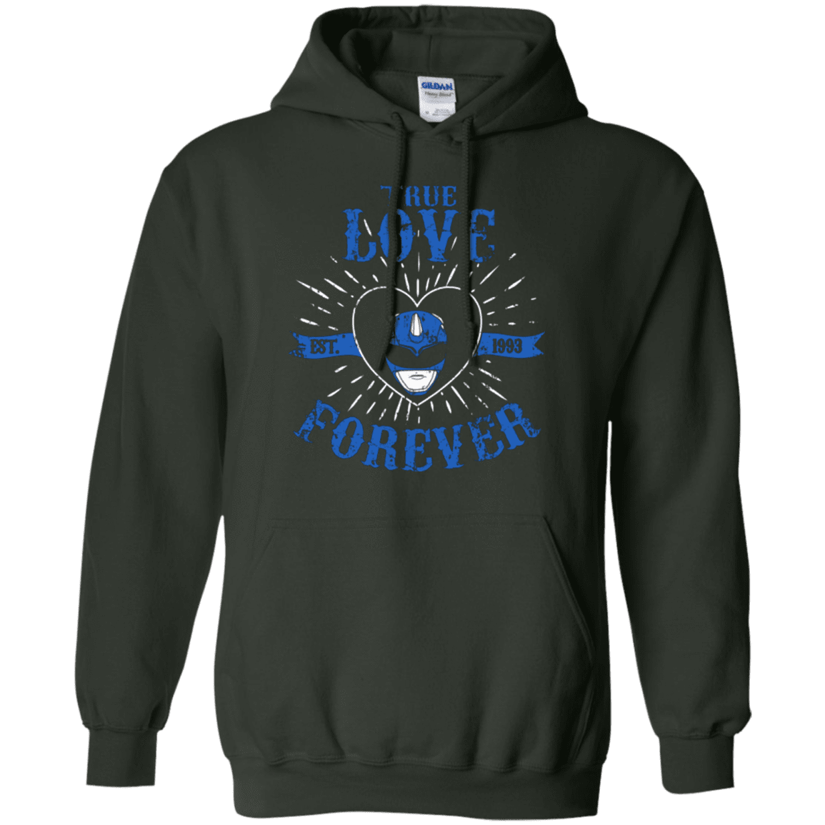 Sweatshirts Forest Green / Small True Love Forever Blue Pullover Hoodie