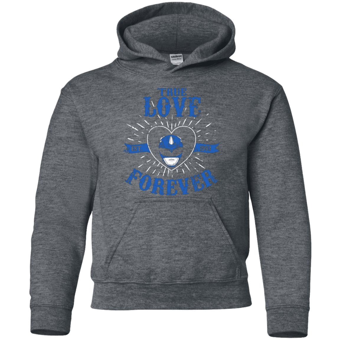 Sweatshirts Dark Heather / YS True Love Forever Blue Youth Hoodie