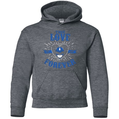Sweatshirts Dark Heather / YS True Love Forever Blue Youth Hoodie