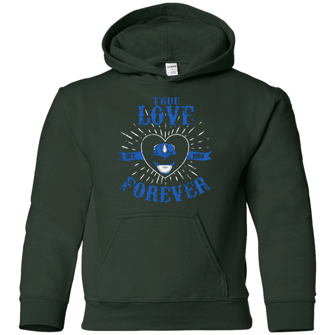 Sweatshirts Forest Green / YS True Love Forever Blue Youth Hoodie