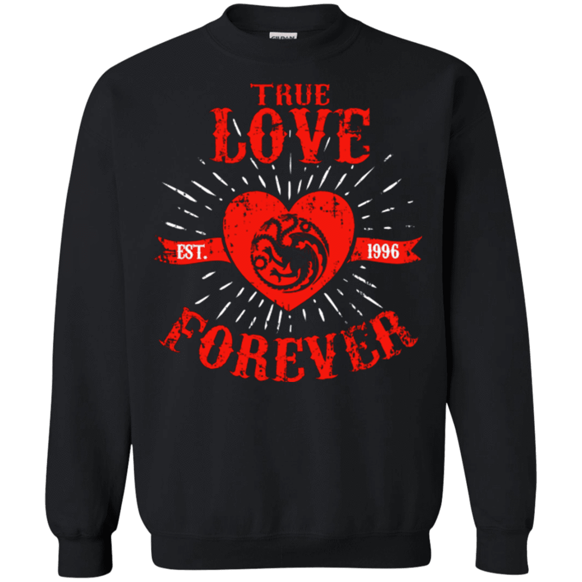Sweatshirts Black / Small True Love Forever Dragon Crewneck Sweatshirt