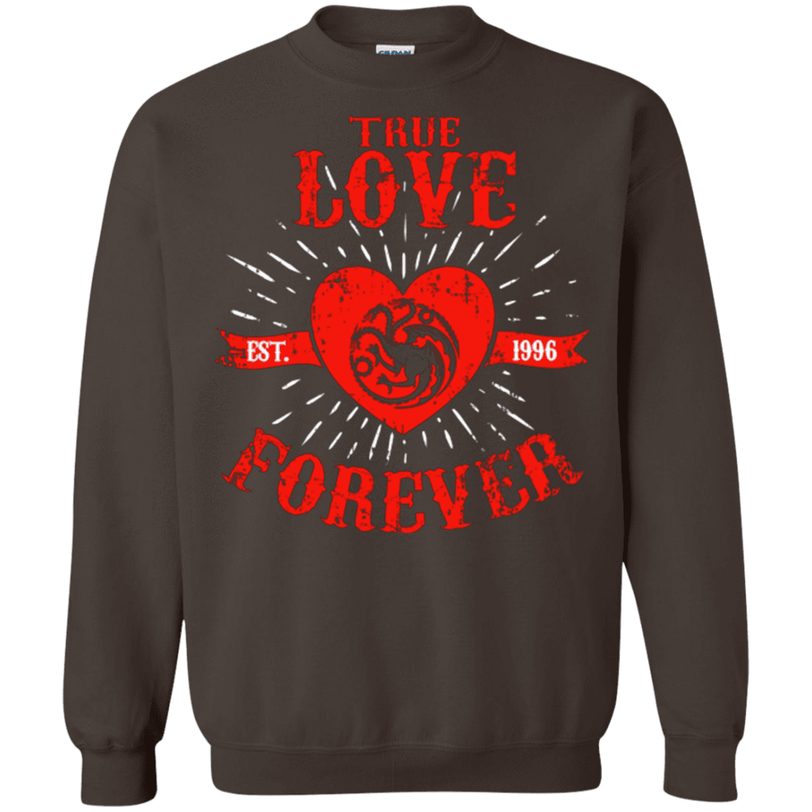 Sweatshirts Dark Chocolate / Small True Love Forever Dragon Crewneck Sweatshirt