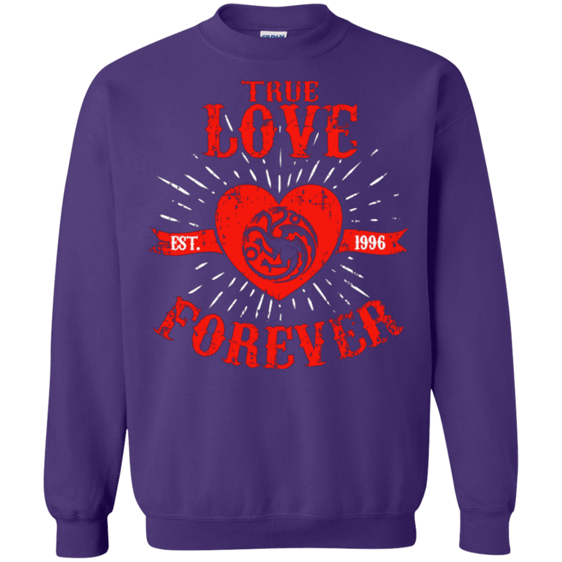 Sweatshirts Purple / Small True Love Forever Dragon Crewneck Sweatshirt