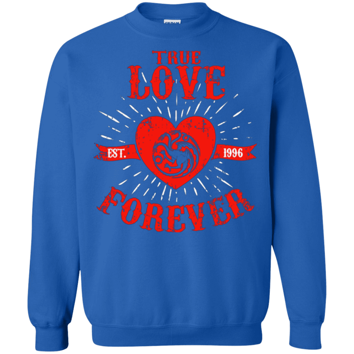 Sweatshirts Royal / Small True Love Forever Dragon Crewneck Sweatshirt