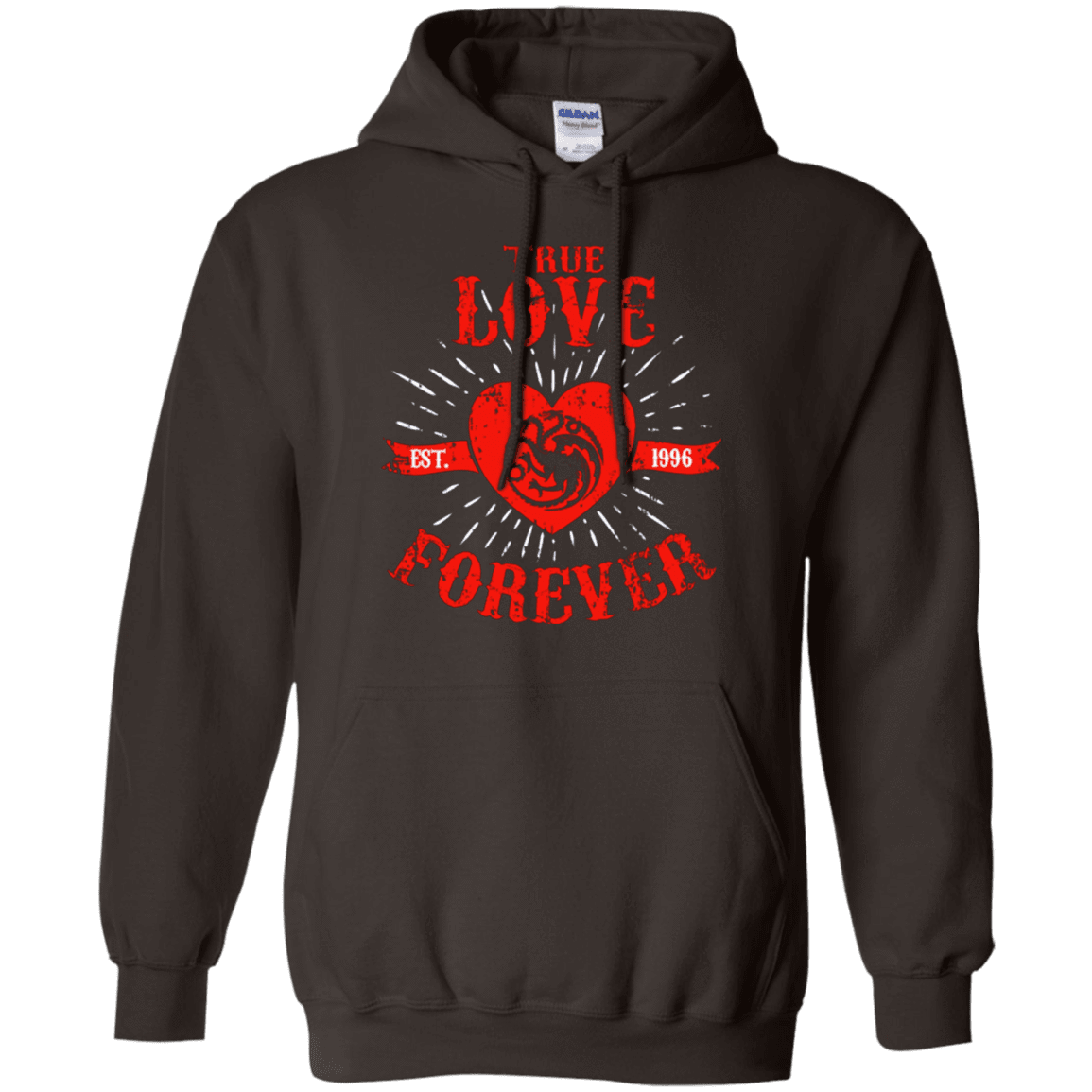 Sweatshirts Dark Chocolate / Small True Love Forever Dragon Pullover Hoodie
