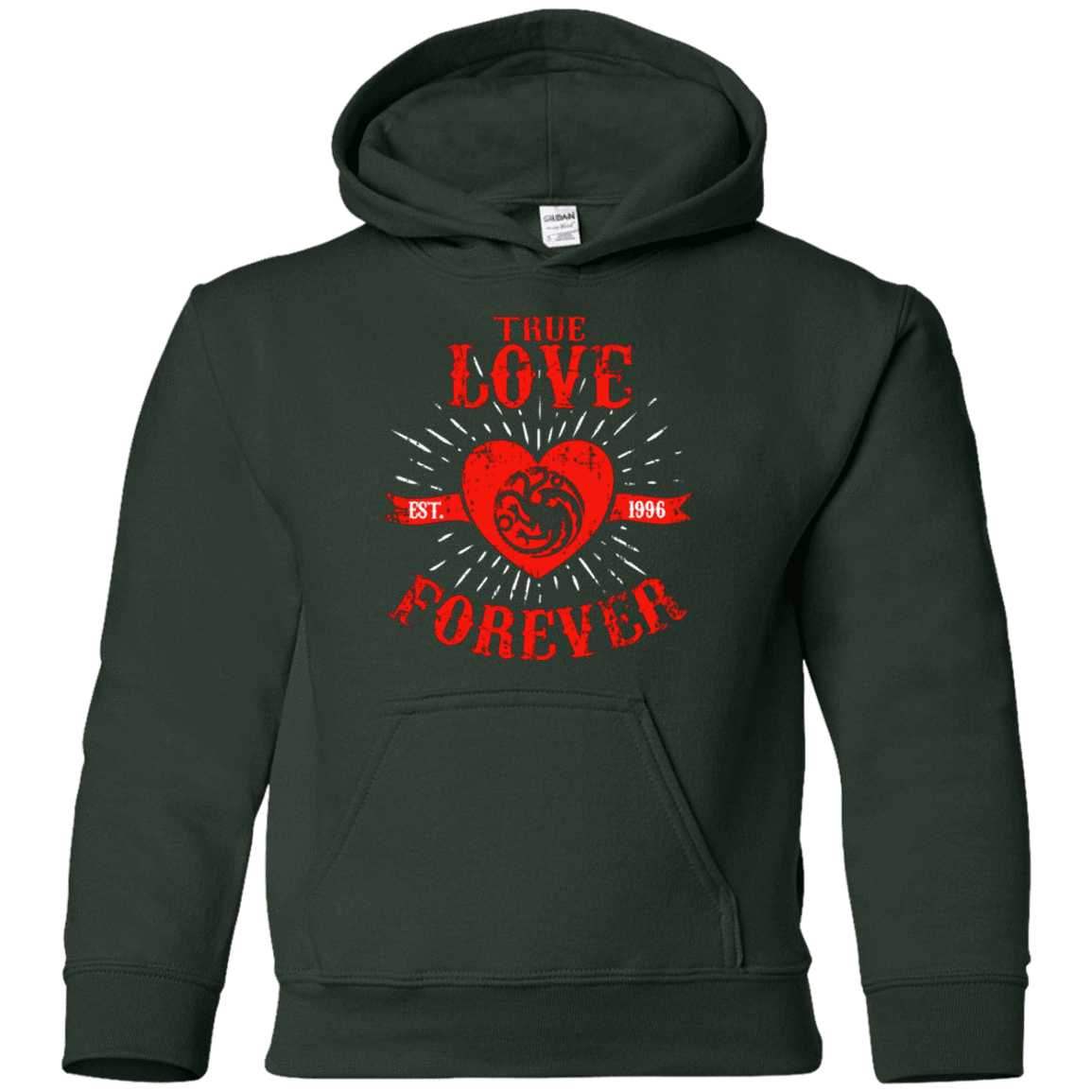 Sweatshirts Forest Green / YS True Love Forever Dragon Youth Hoodie