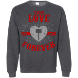 Sweatshirts Dark Heather / Small True Love Forever God Thunder Crewneck Sweatshirt