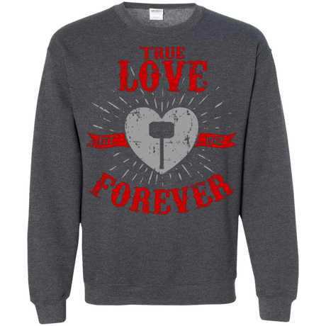 Sweatshirts Dark Heather / Small True Love Forever God Thunder Crewneck Sweatshirt