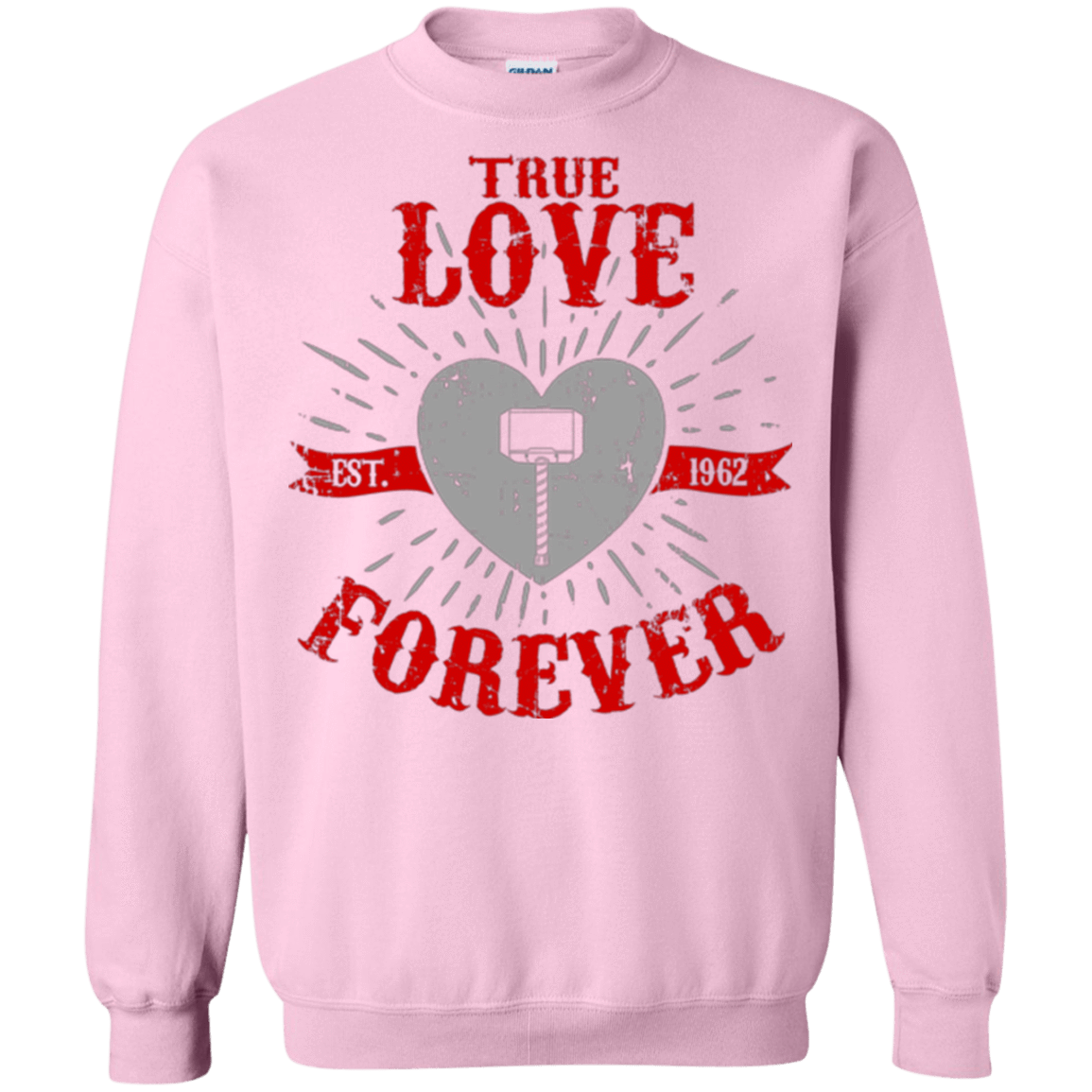 Sweatshirts Light Pink / Small True Love Forever God Thunder Crewneck Sweatshirt