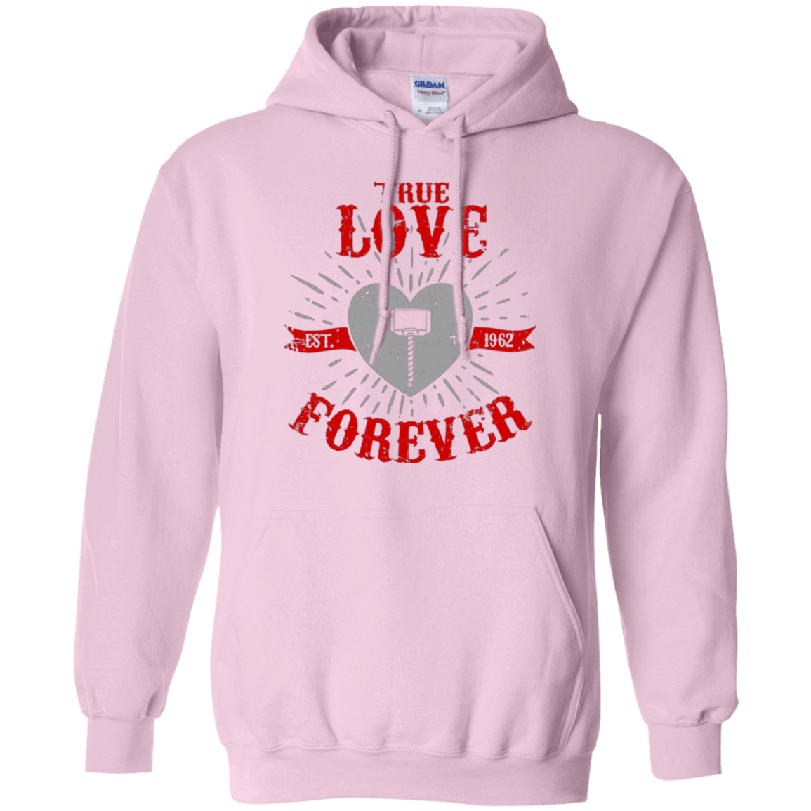 Sweatshirts Light Pink / Small True Love Forever God Thunder Pullover Hoodie