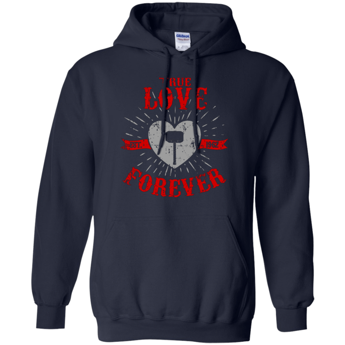 Sweatshirts Navy / Small True Love Forever God Thunder Pullover Hoodie