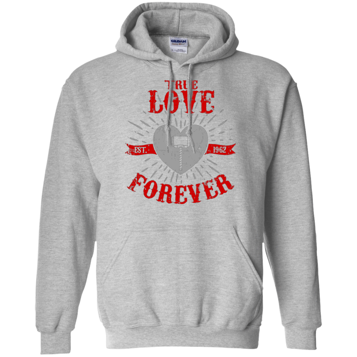 Sweatshirts Sport Grey / Small True Love Forever God Thunder Pullover Hoodie