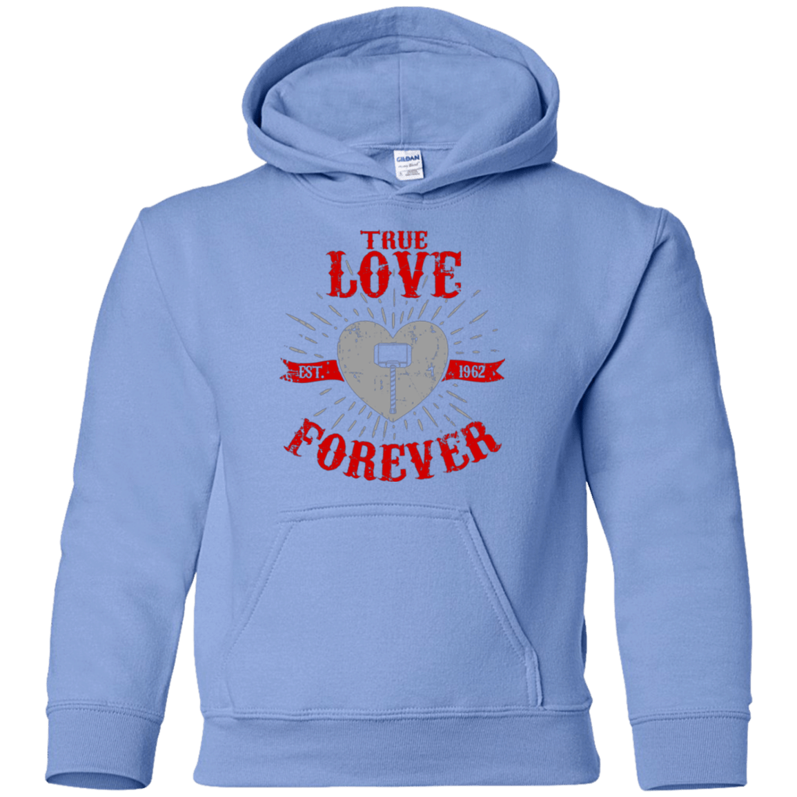 Sweatshirts Carolina Blue / YS True Love Forever God Thunder Youth Hoodie